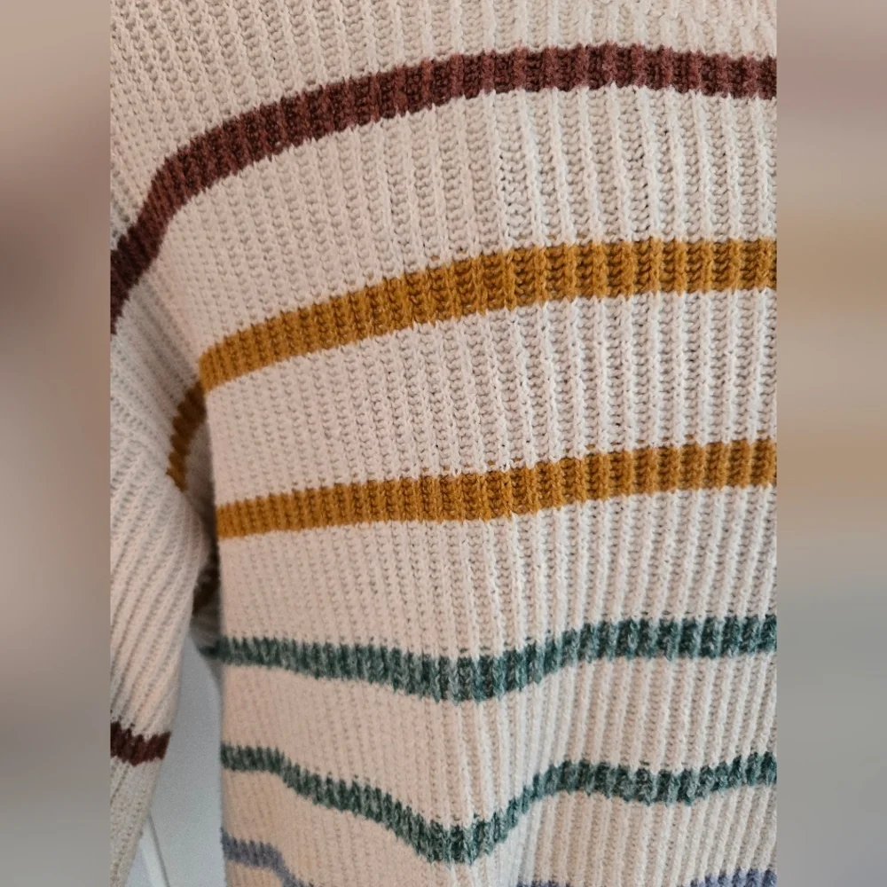 (3/$25) Oversized Striped Sweater | Crewneck Boho Size XXL - Picture 3 of 5